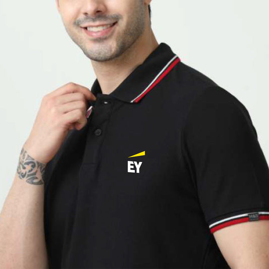 Marks & spencer black polo with tipping