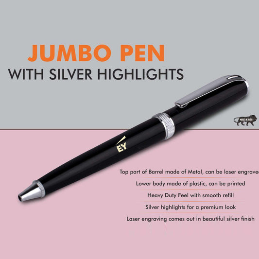 Jumbo pen with silver highlights