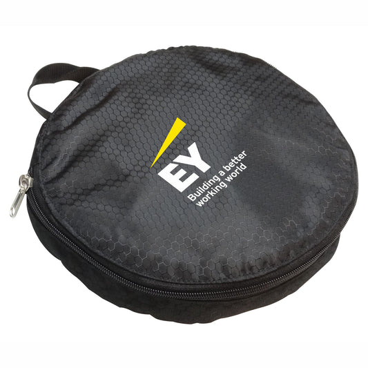 Folding round pouch bag