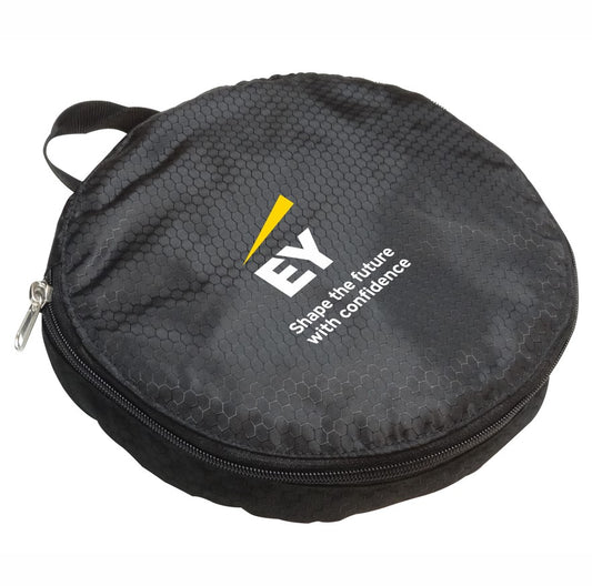 Folding round pouch bag